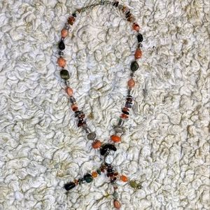 Vintage Southwestern Polished Gemstone Necklace Handmade Boho Western OOAK EUC
